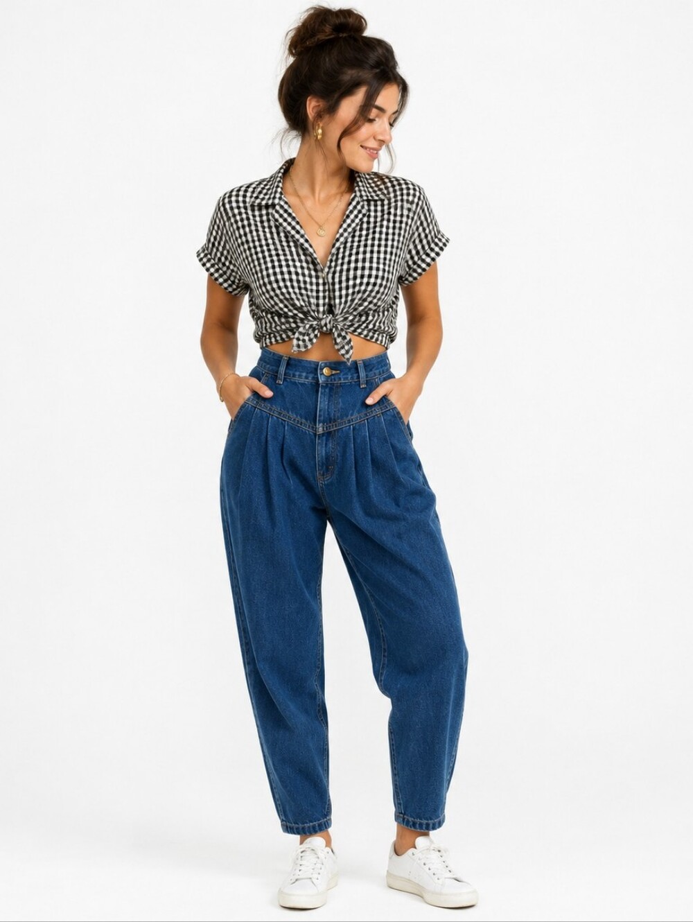 Vintage 80s Lee Pleated Mom Jeans High Waist Tapered Denim Size 13